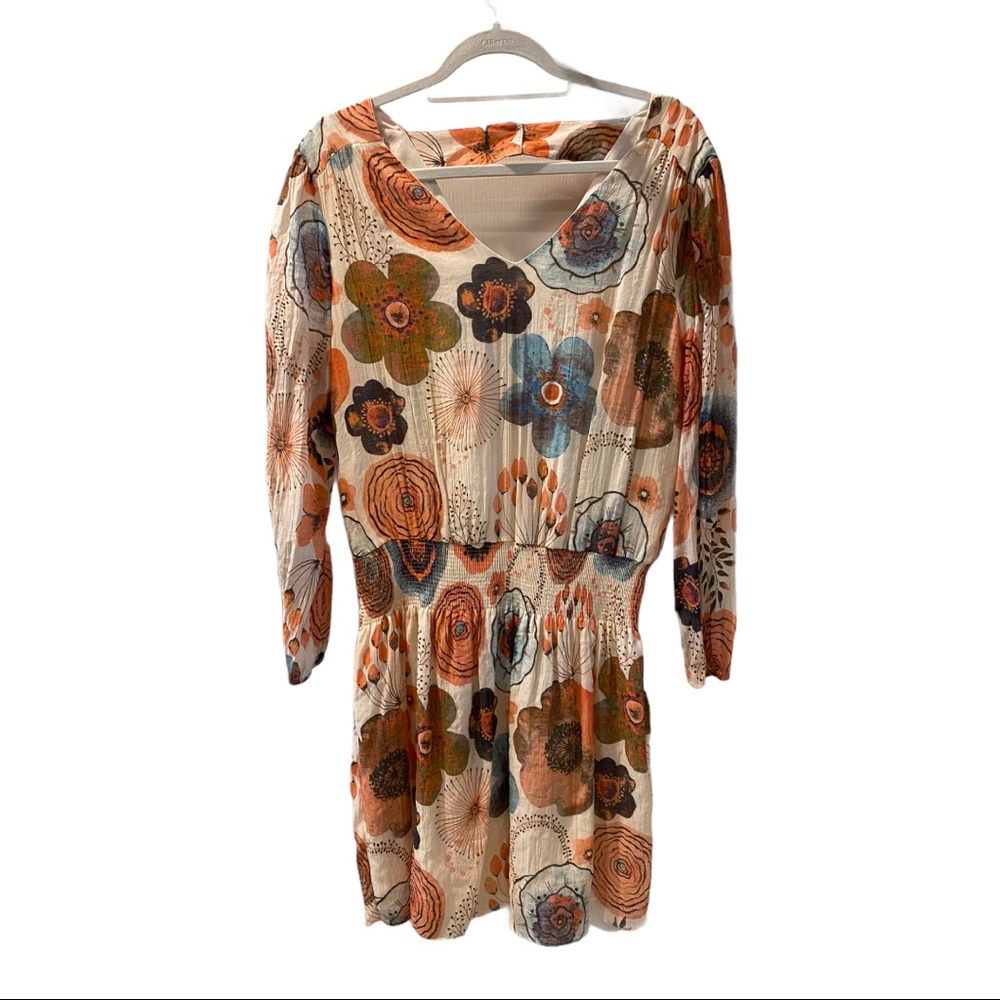 Kori America floral dress size medium, cream